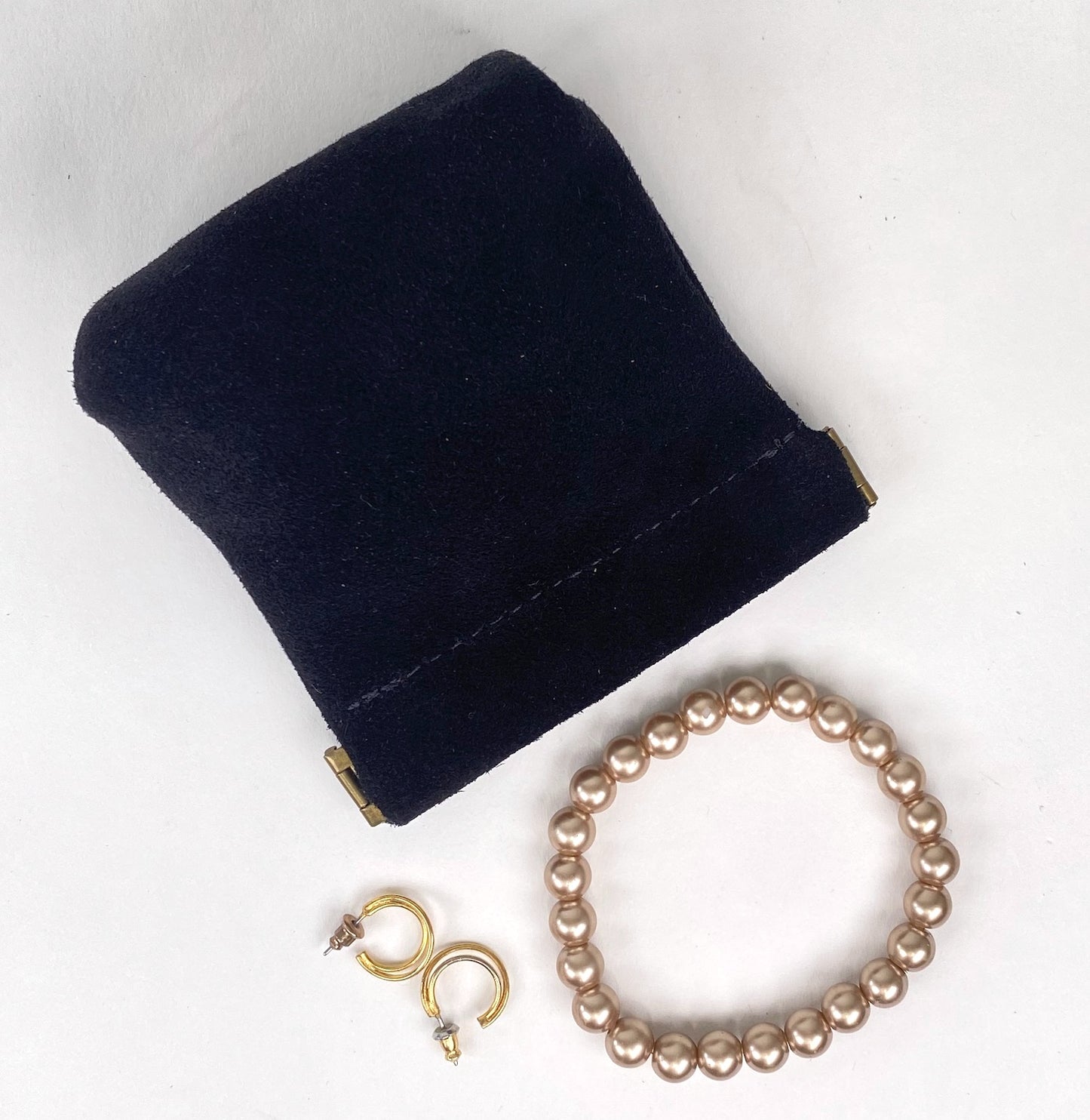 Black Suede Squeeze Coin Pouch Purse