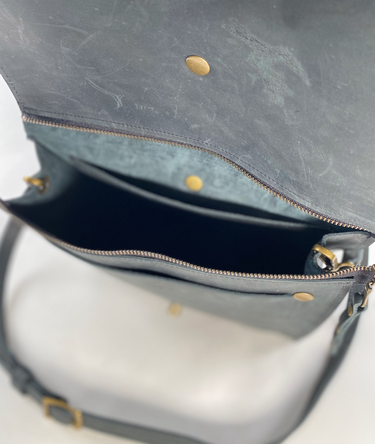 Leather Satchel Purse in Black