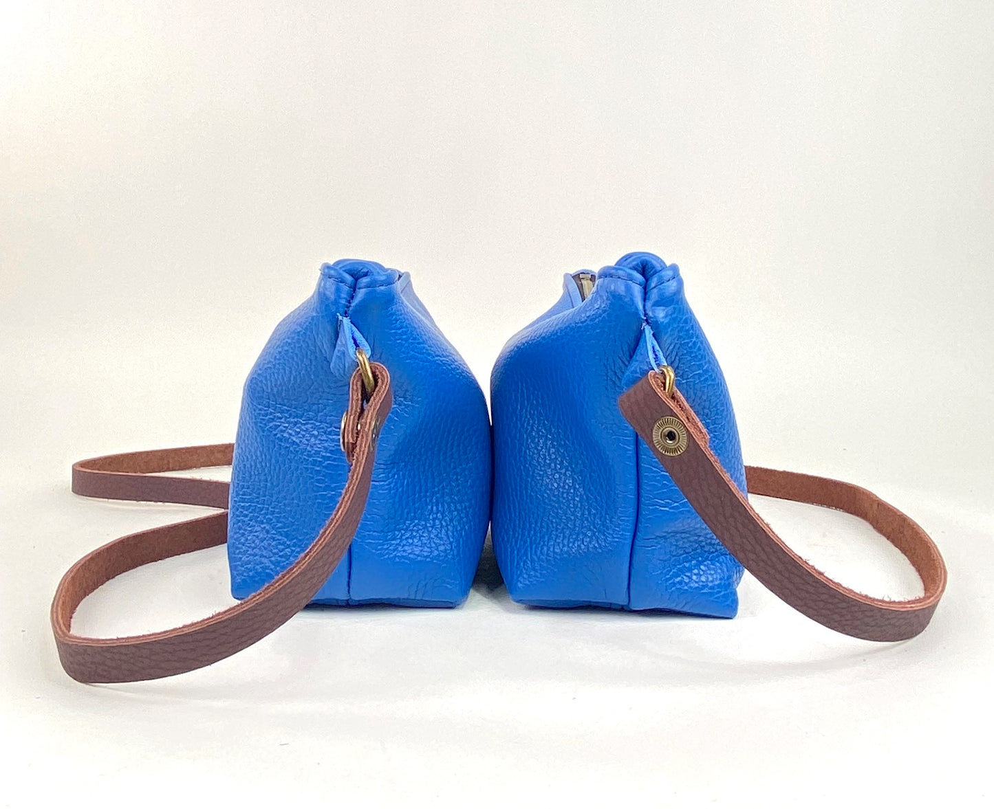 Tagalong Shoulder Purse in Electric Blue Italian Leather