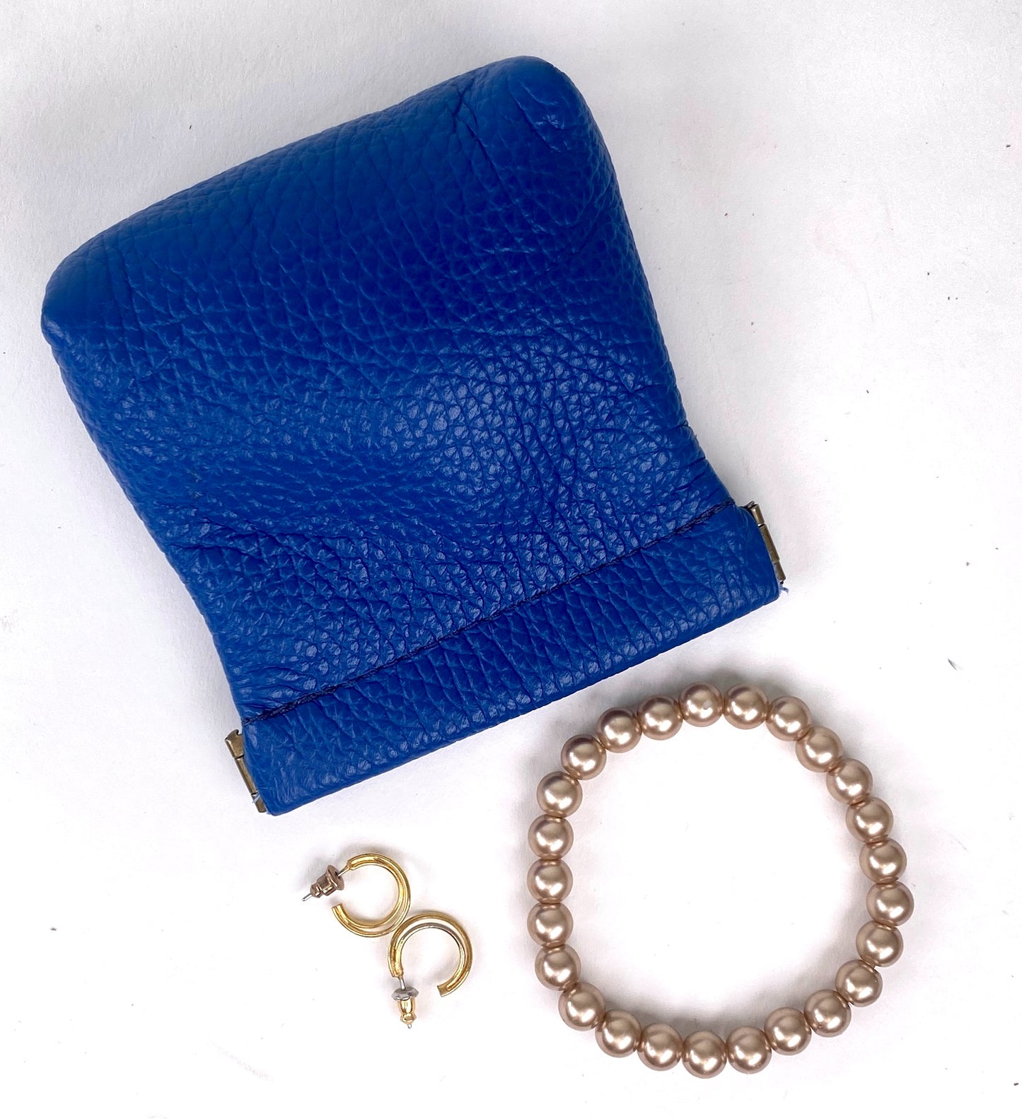 Brilliant Blue Squeeze Coin Pouch Purse