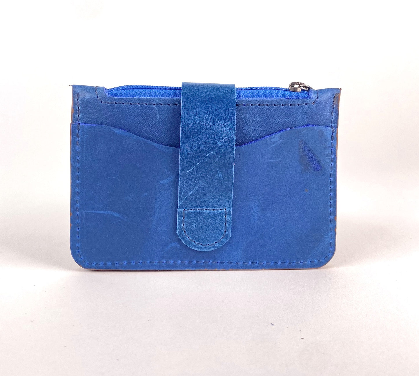 CardGuard Minimalist Leather Wallet in Brilliant Blue