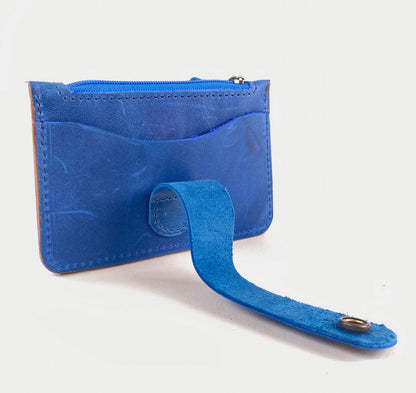 CardGuard Minimalist Leather Wallet in Brilliant Blue