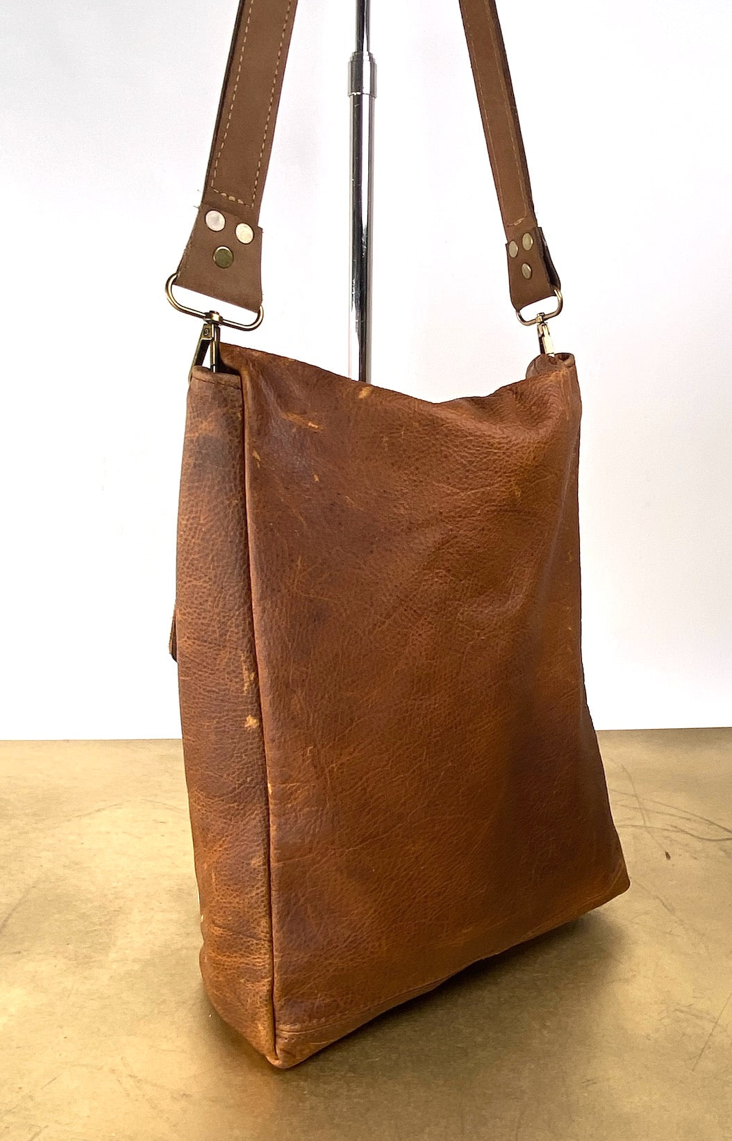 The Unison Bag in Saddle Tan Oiled Leather