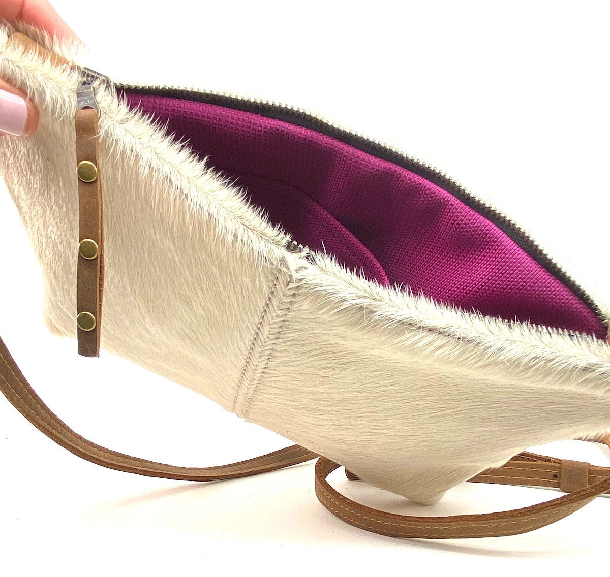 Classic Companion in Hair-On Cowhide Leather - White