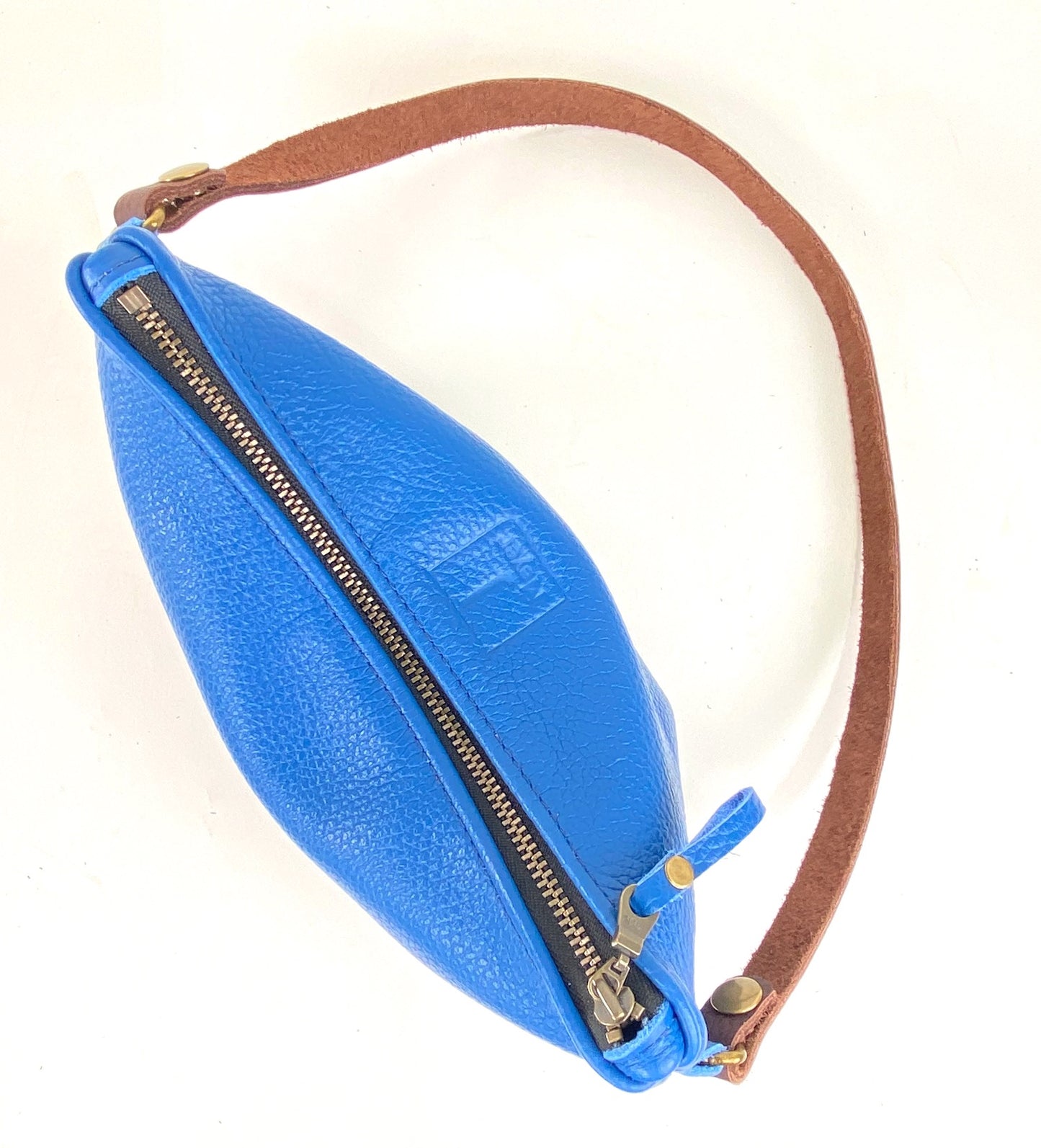 Tagalong Shoulder Purse in Electric Blue Italian Leather