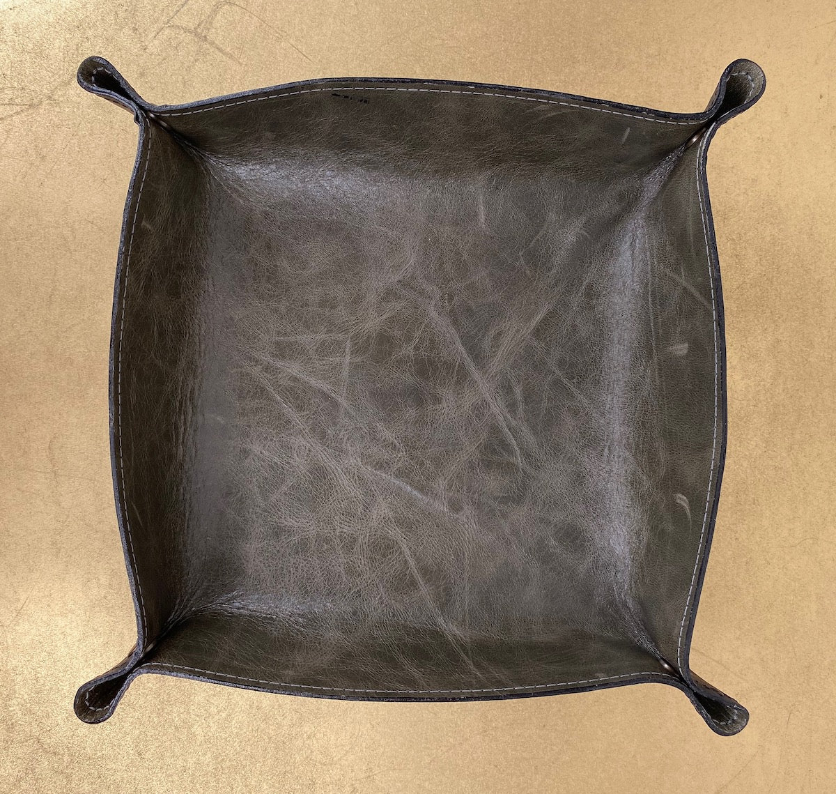 Leather Valet Tray - in Slate Gray