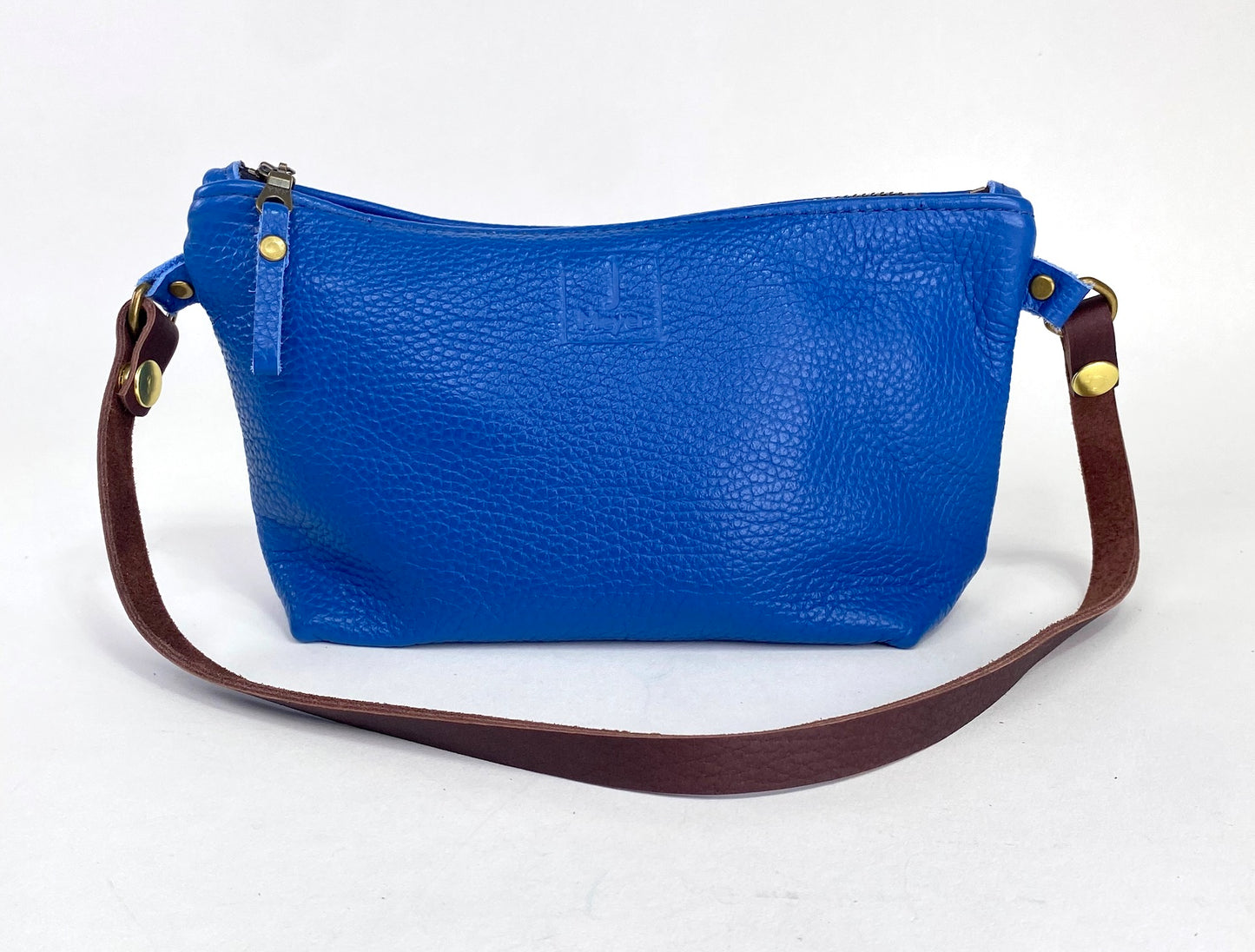Tagalong Shoulder Purse in Electric Blue Italian Leather