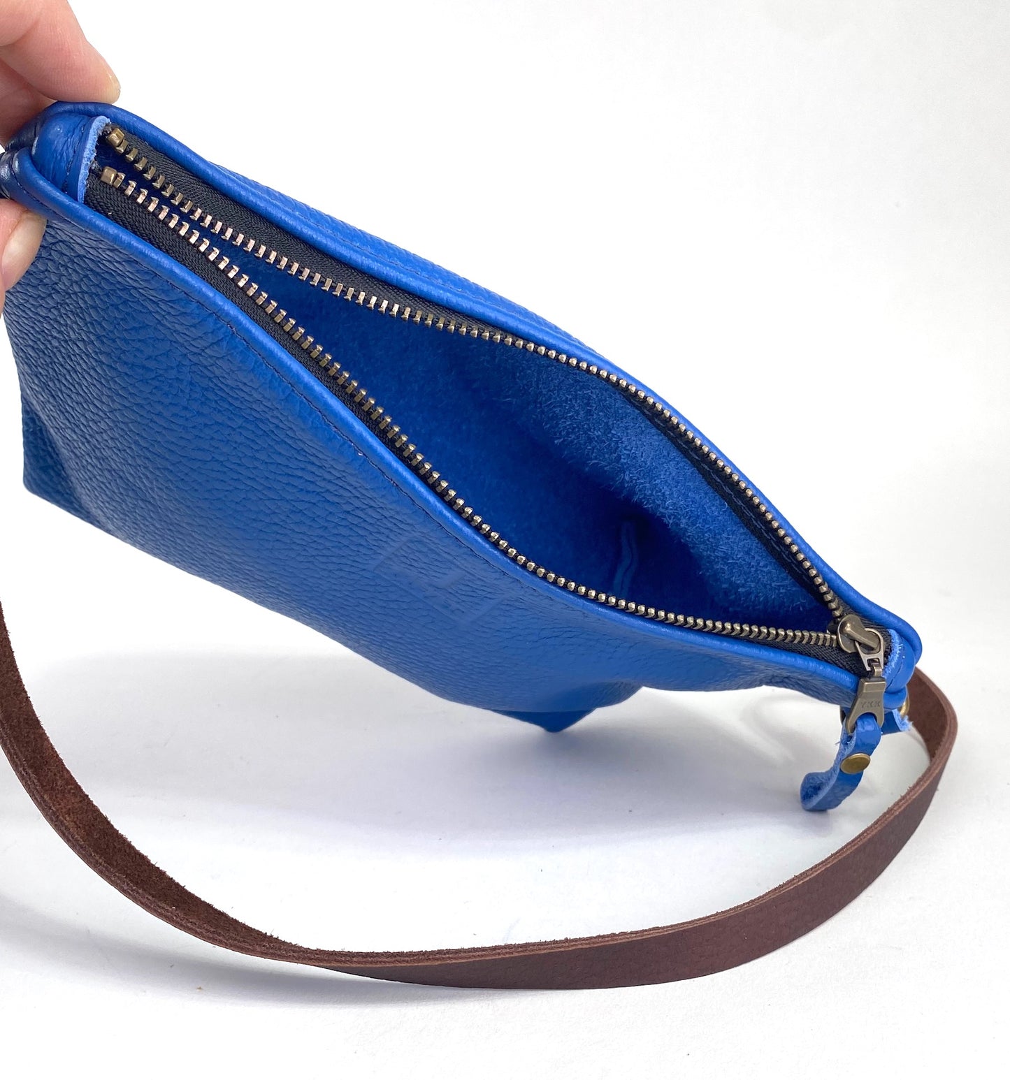 Tagalong Shoulder Purse in Electric Blue Italian Leather