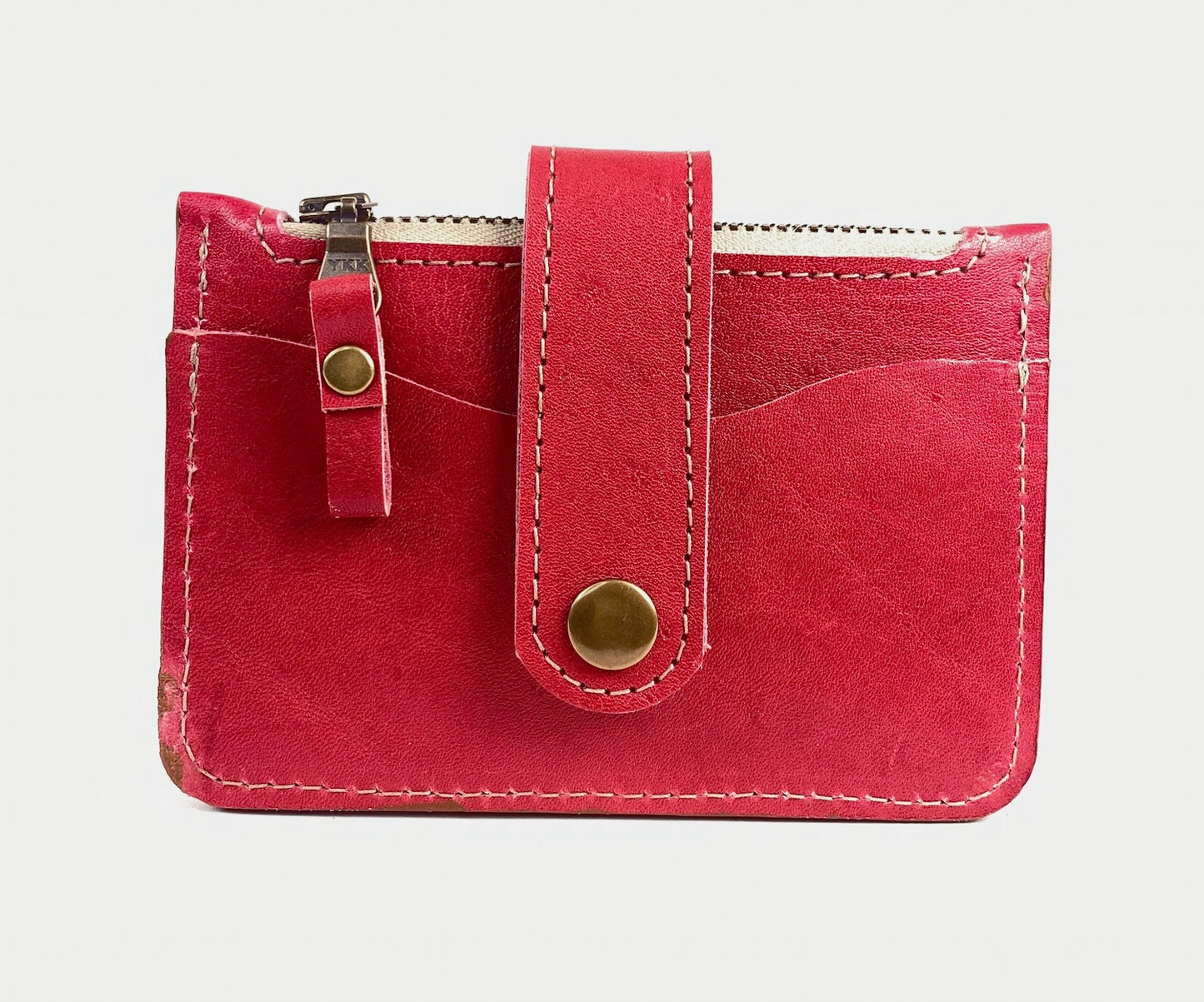 CardGuard Minimalist Leather Wallet in Red