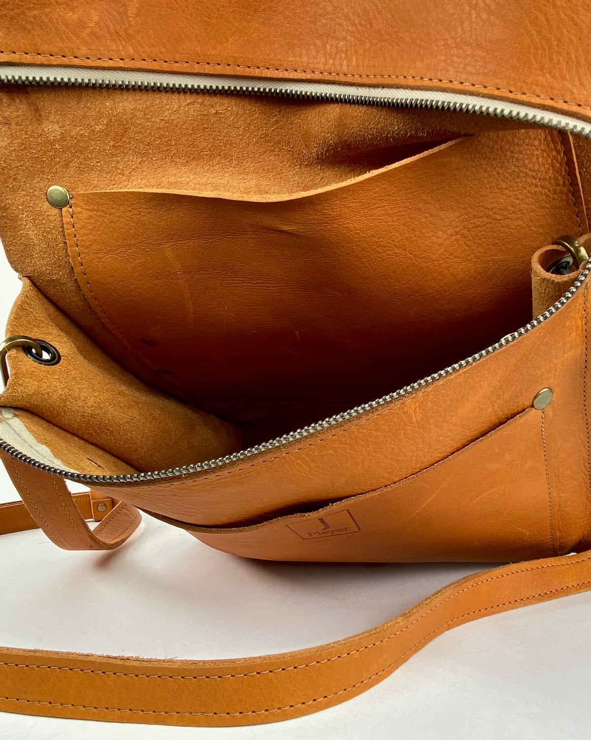 Leather Satchel Purse in Sunflower Tan