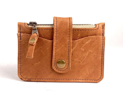 CardGuard Minimalist Leather Wallet in Tan