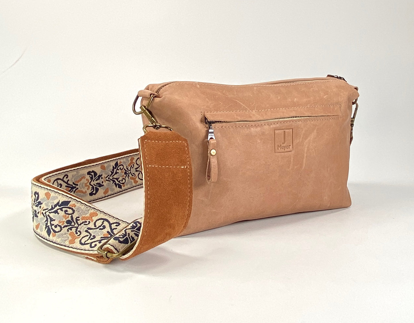 Tan Leather Crossbody Purse with Coordinating Strap