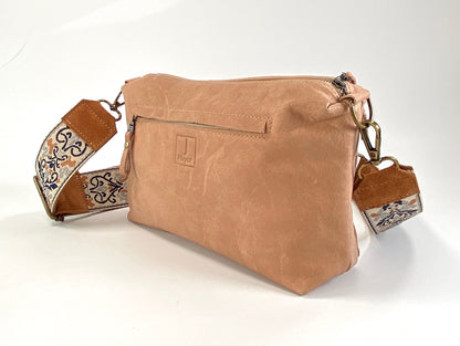 Tan Leather Crossbody Purse with Coordinating Strap