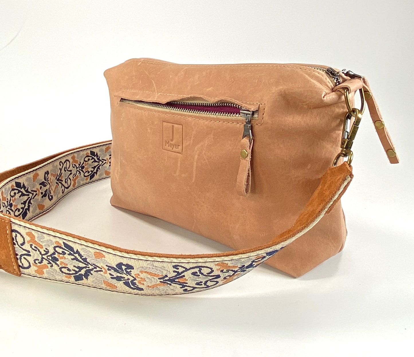 Tan Leather Crossbody Purse with Coordinating Strap