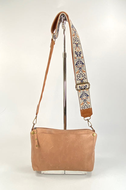 Tan Leather Crossbody Purse with Coordinating Strap