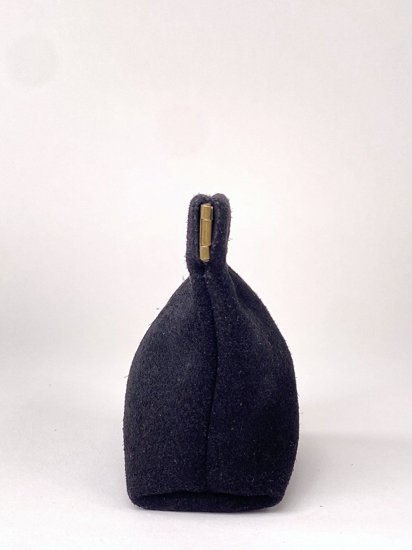 Black Suede Squeeze Coin Pouch Purse