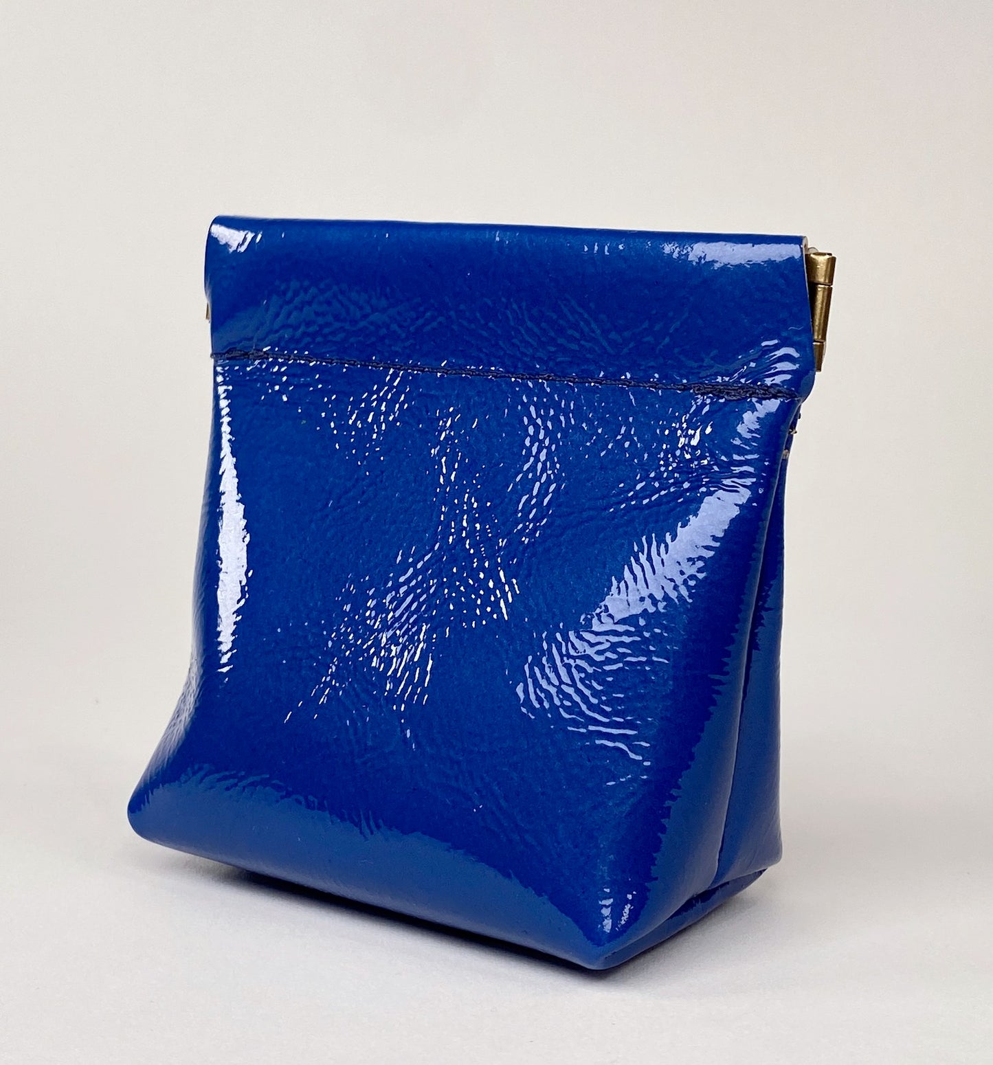 Bright Shiny Blue Squeeze Coin Pouch Purse