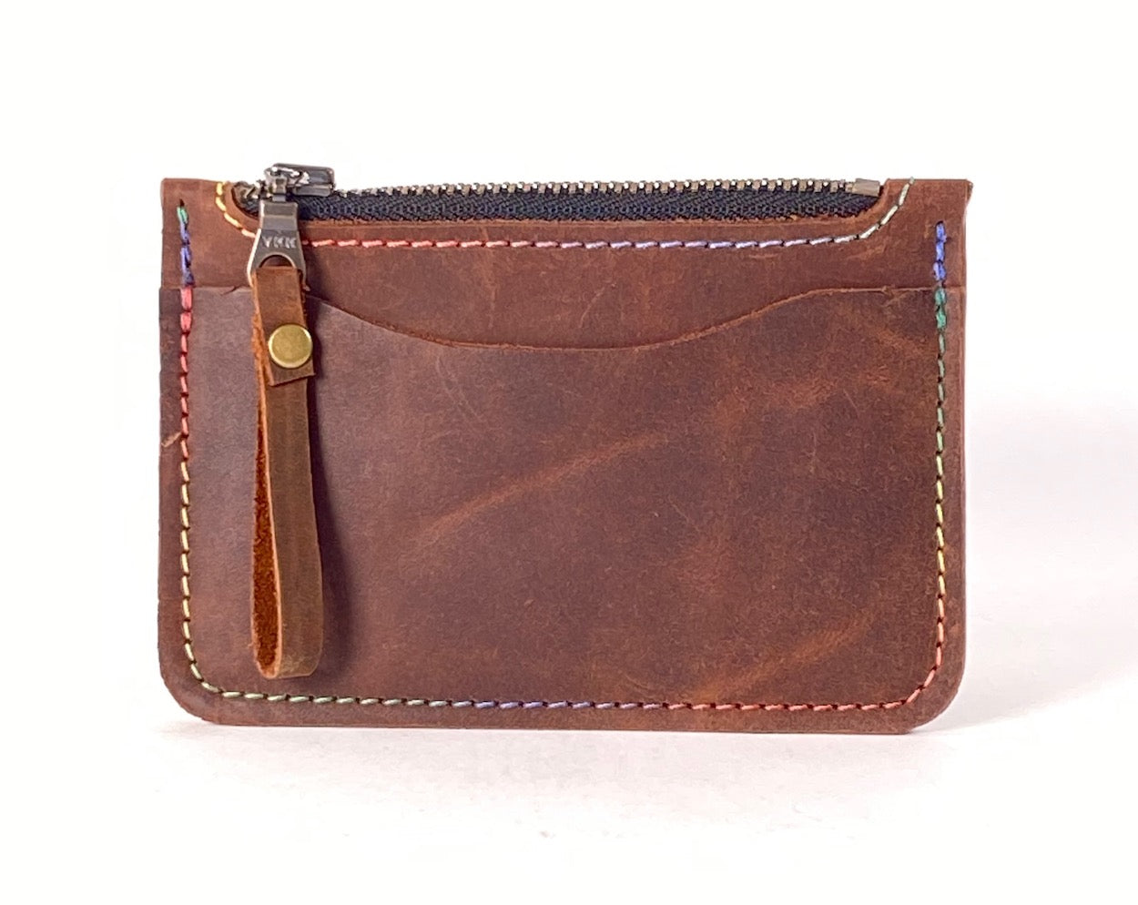 Brown Leather Card & Coin Wallet