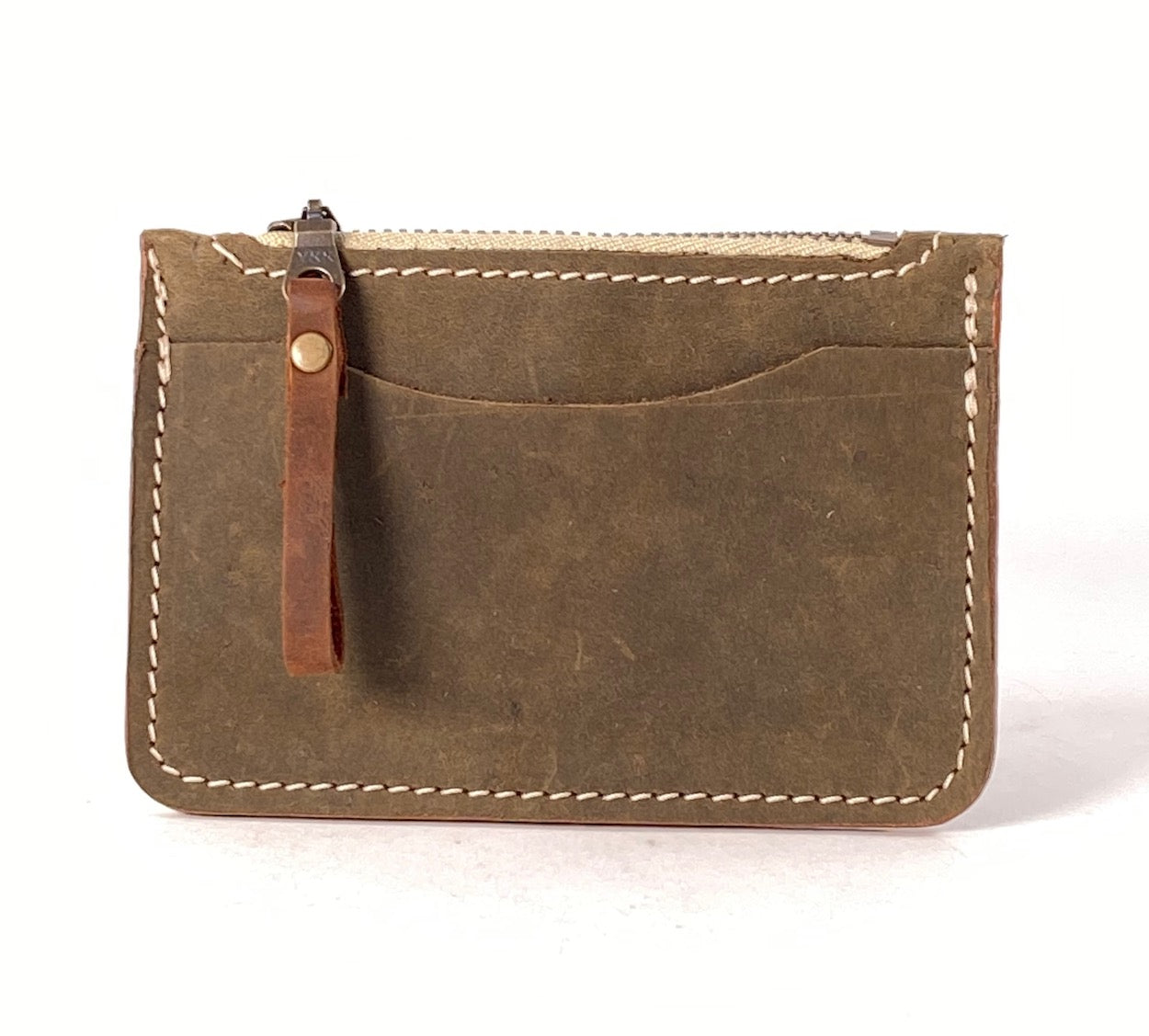 Green Leather Card & Coin Wallet