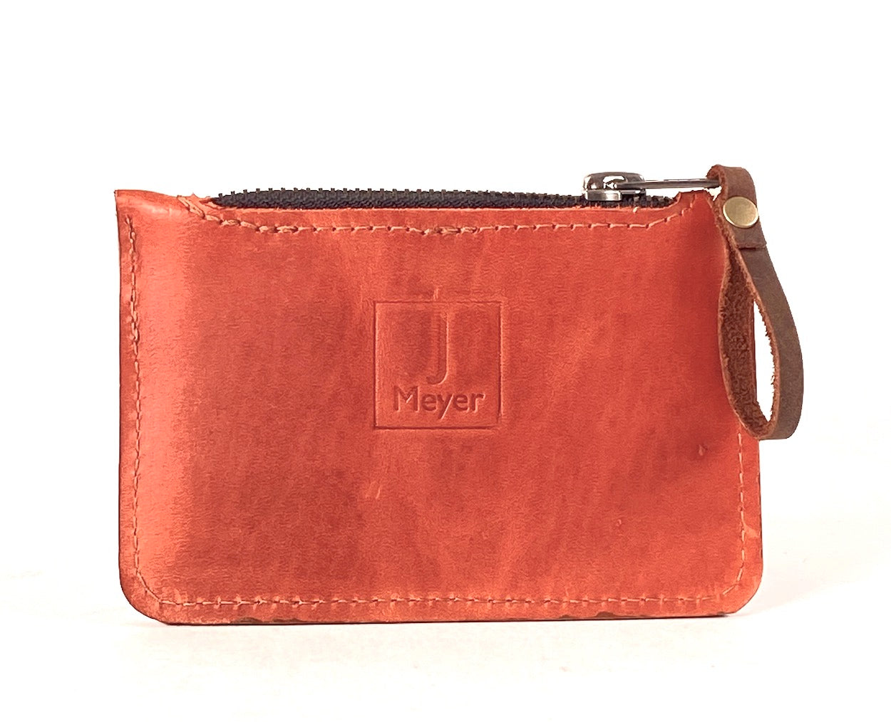 Orange Leather Card & Coin Wallet