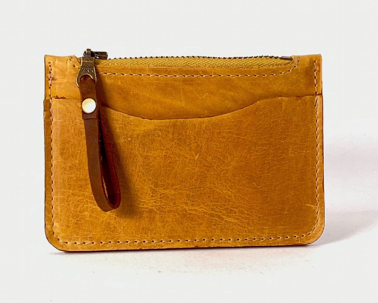 Card & Coin Wallet in Yellow Leather