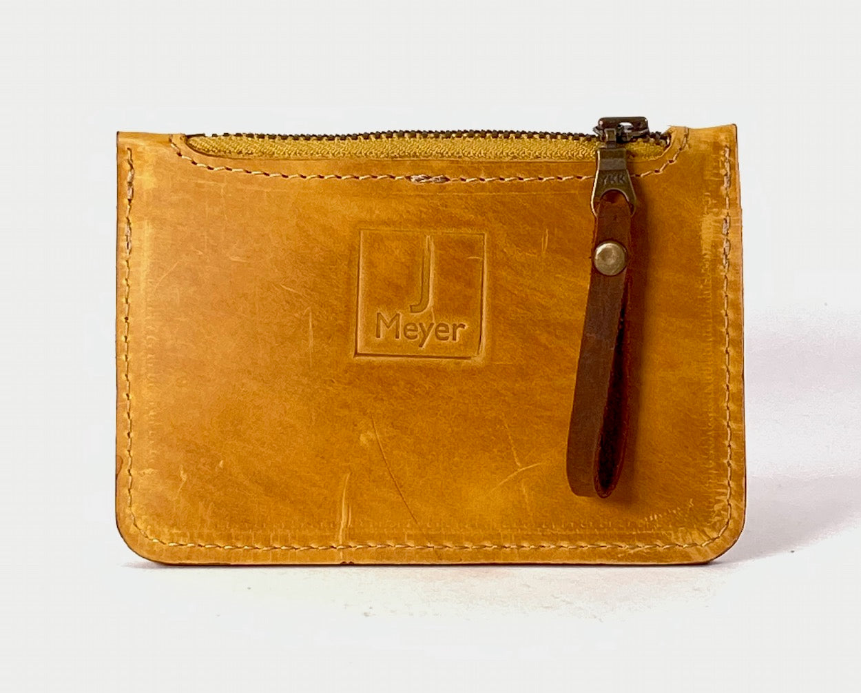 Card & Coin Wallet in Yellow Leather