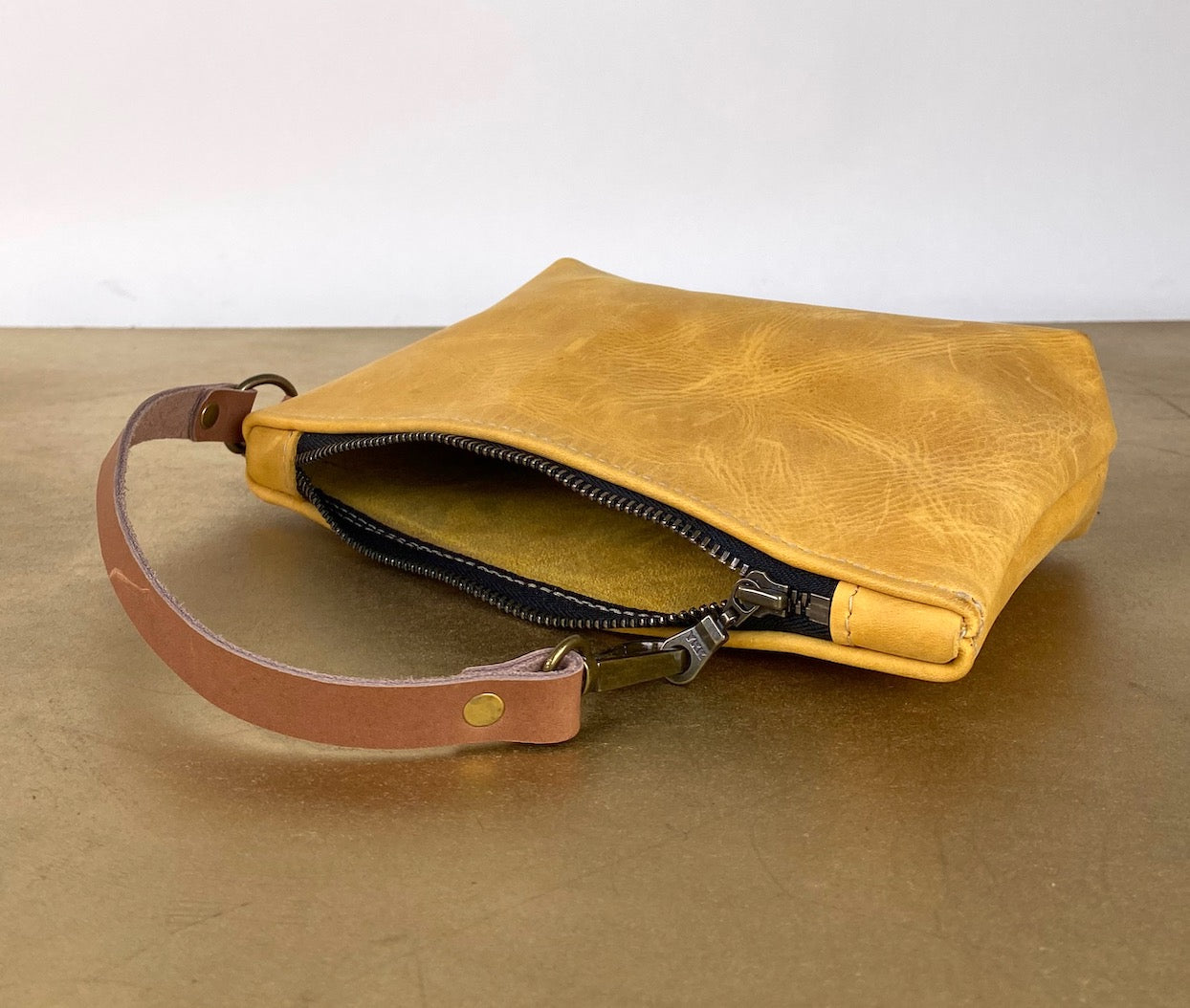 Tagalong Clutch in Yellow Leather