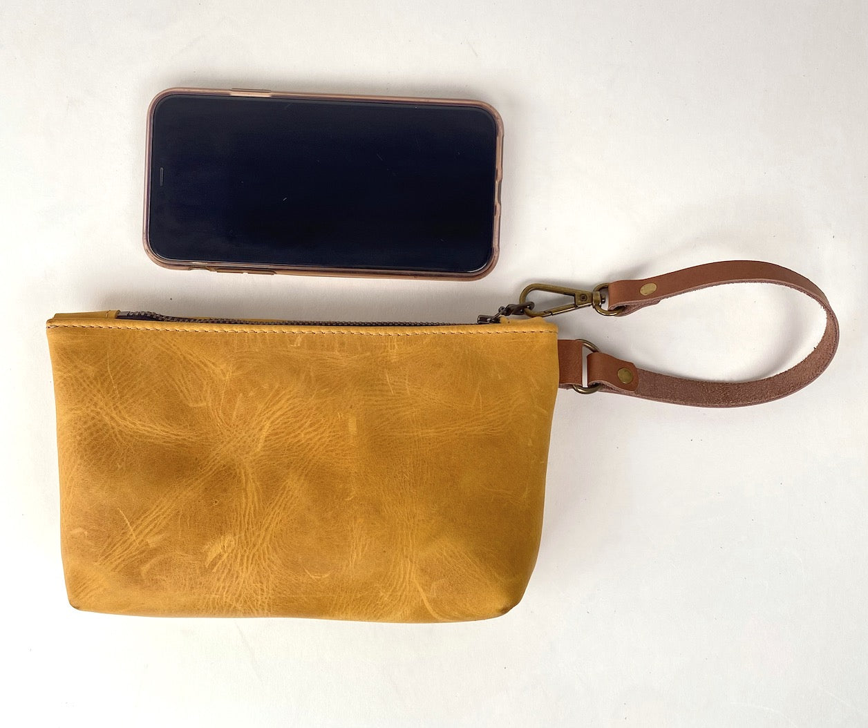 Tagalong Clutch in Yellow Leather