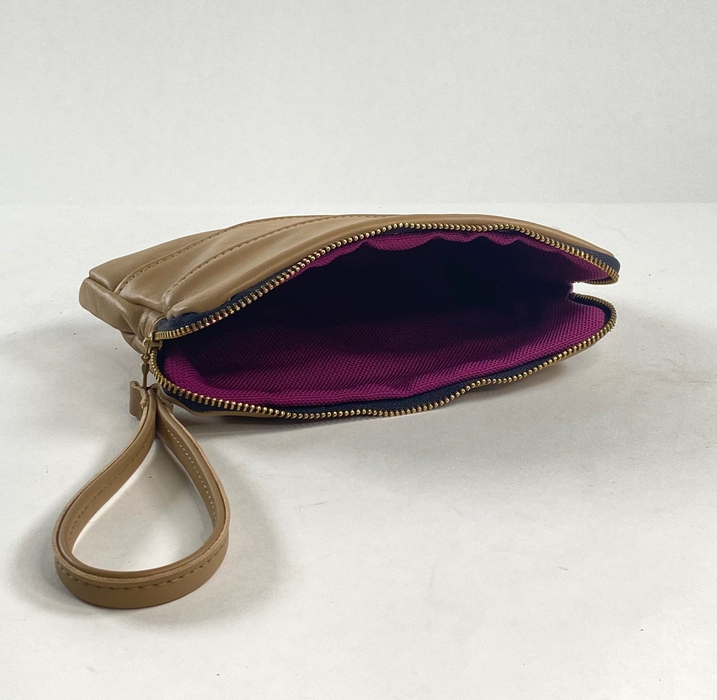 Leather Zip Pouch - Tan