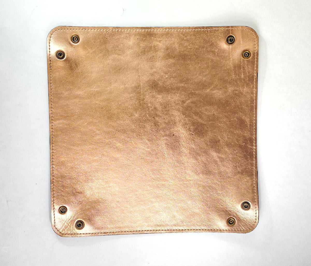 Leather Valet Tray - Metallic Blush