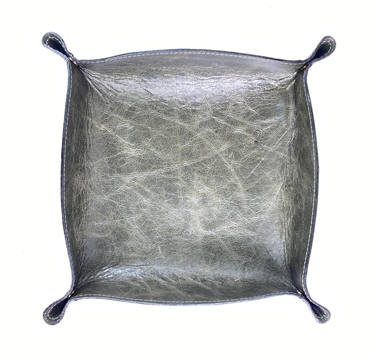 Leather Valet Tray - in Slate Gray