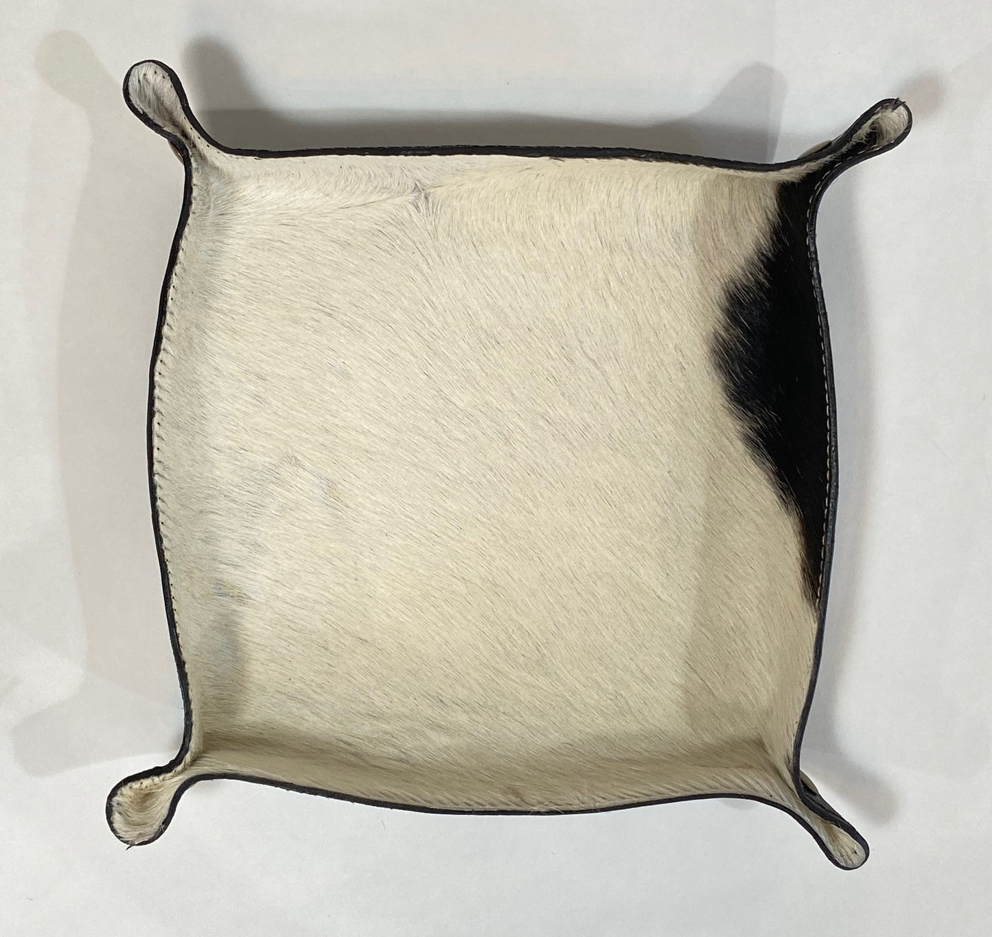 Leather Valet Tray - Cowhide Leather with black base