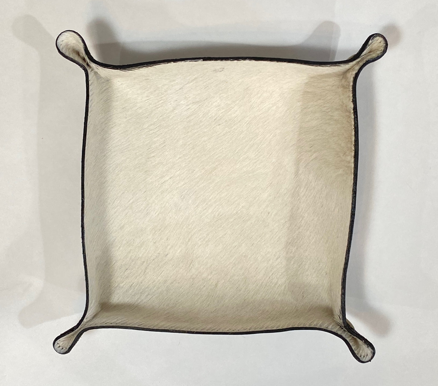 Leather Valet Tray - Cowhide Leather with black base