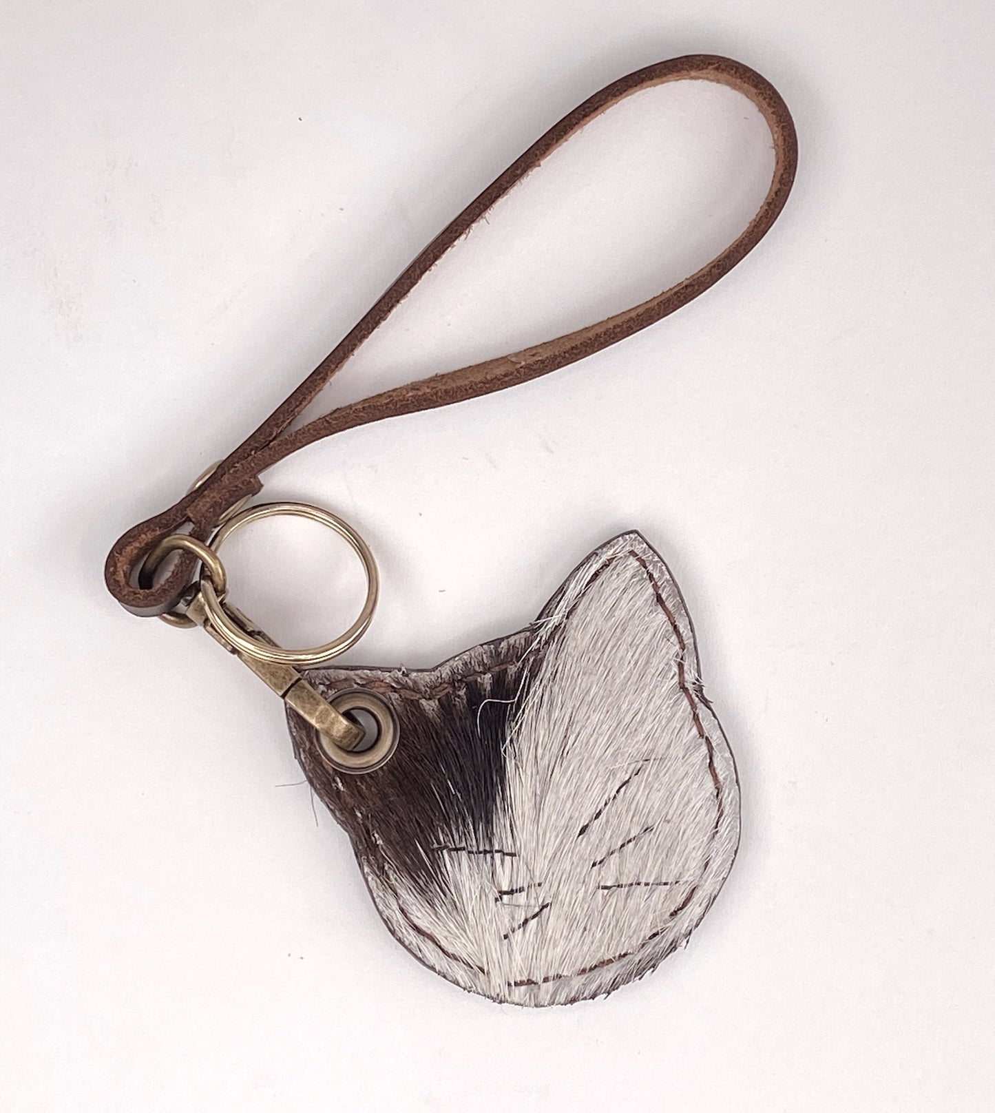 Kitty Cat Leather Key Chain Purse Charm