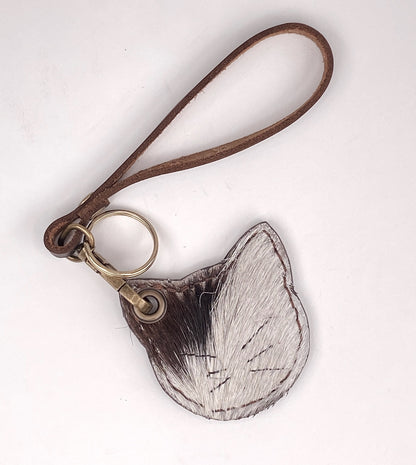 Kitty Cat Leather Key Chain Purse Charm