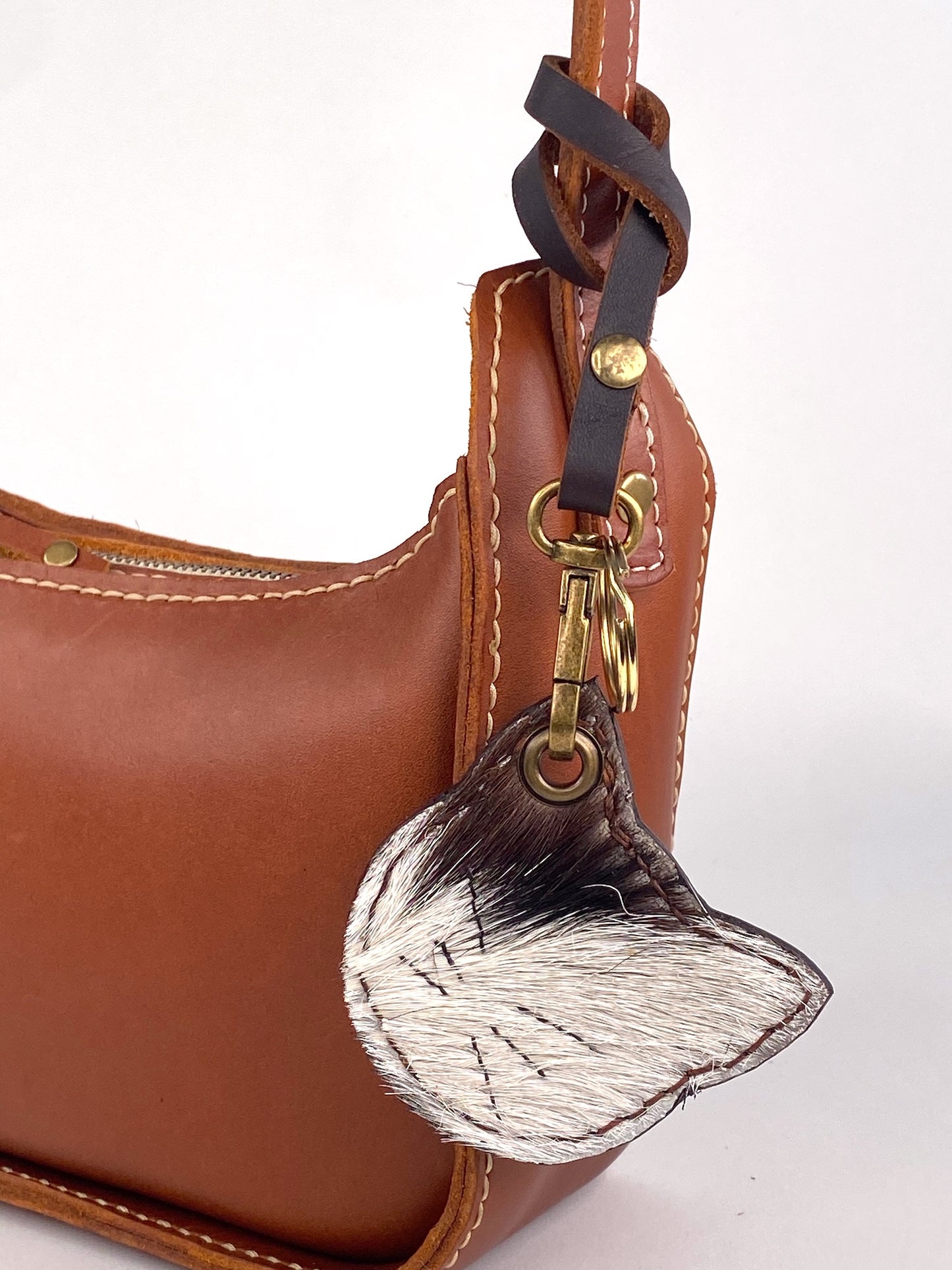 Kitty Cat Leather Key Chain Purse Charm