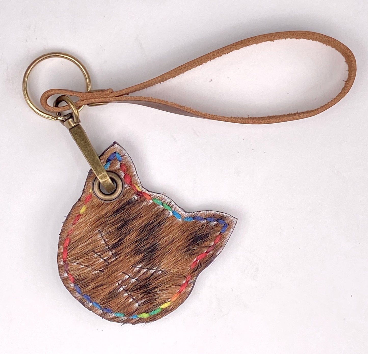 Kitty Cat Leather Key Chain Purse Charm