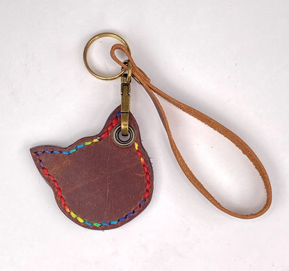 Kitty Cat Leather Key Chain Purse Charm