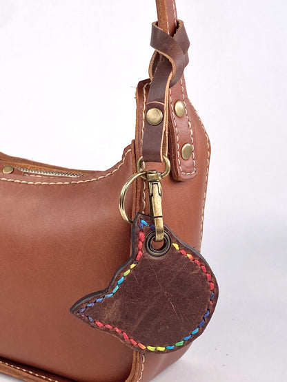Kitty Cat Leather Key Chain Purse Charm