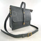 Leather Satchel Purse in Black