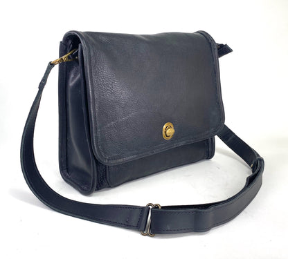 Leather Satchel Purse in Basic Black