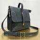 Leather Satchel Purse in Black