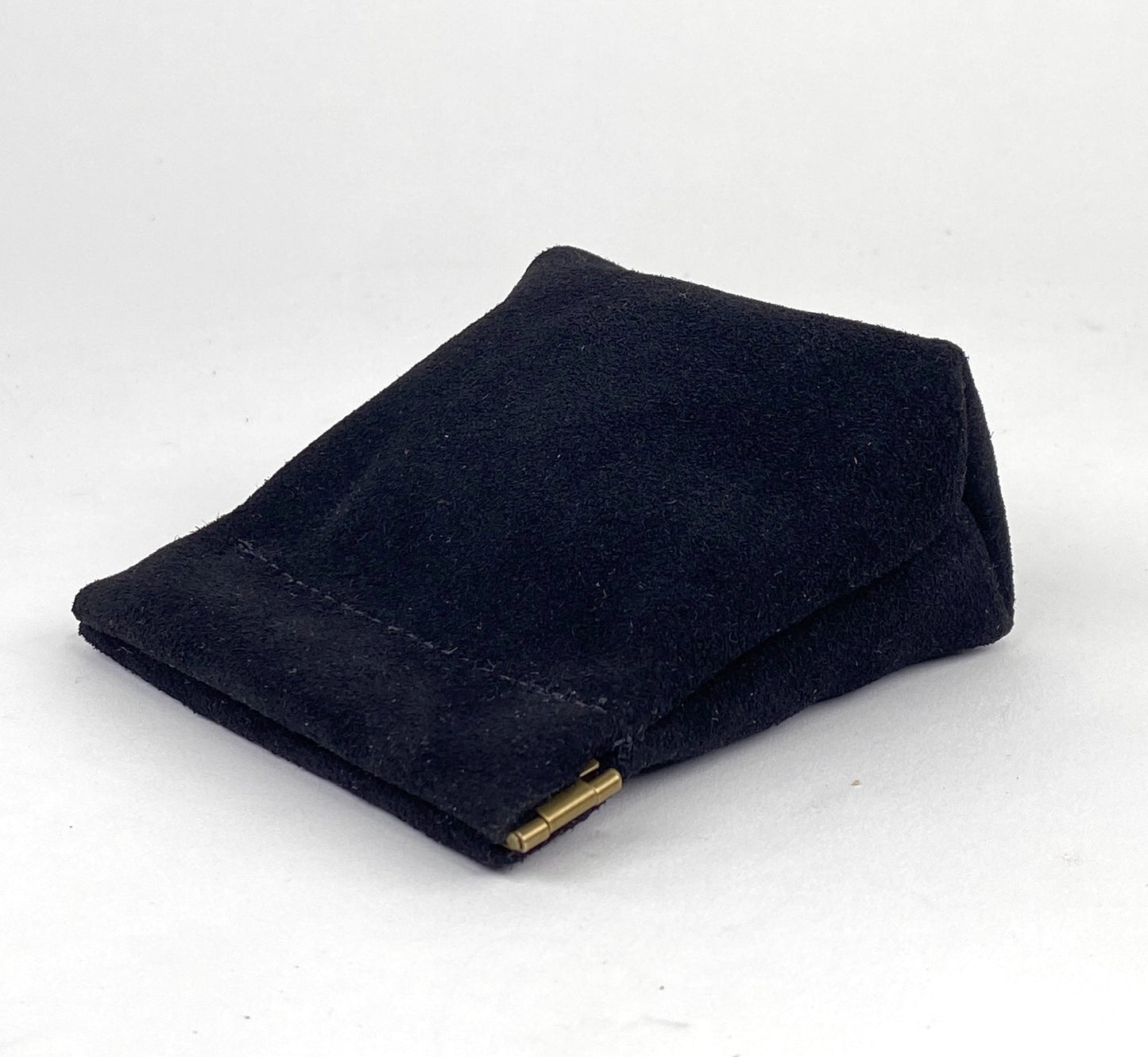 Black Suede Squeeze Coin Pouch Purse