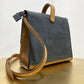 Leather Satchel Purse in Black and Tan