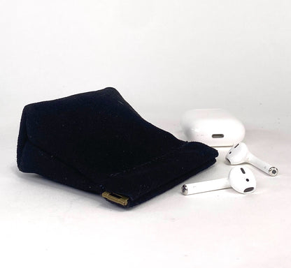 Black Suede Squeeze Coin Pouch Purse