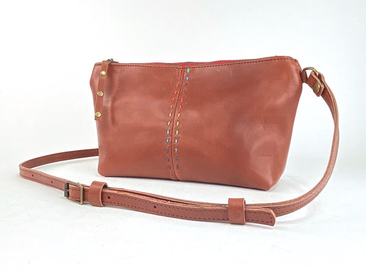 Classic Companion in Cognac with Saddle Stitch Detail