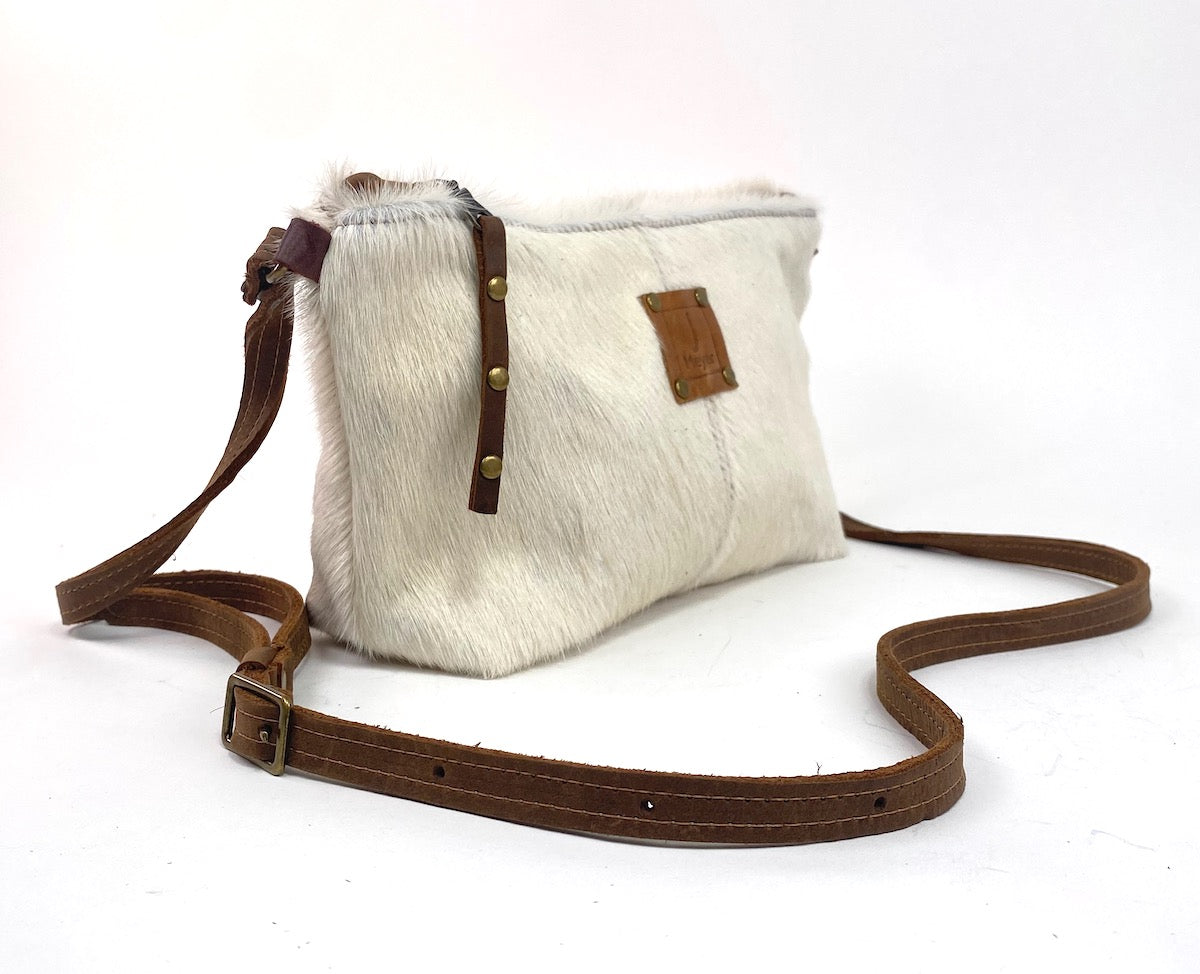 Classic Companion in Hair-On Cowhide Leather - White