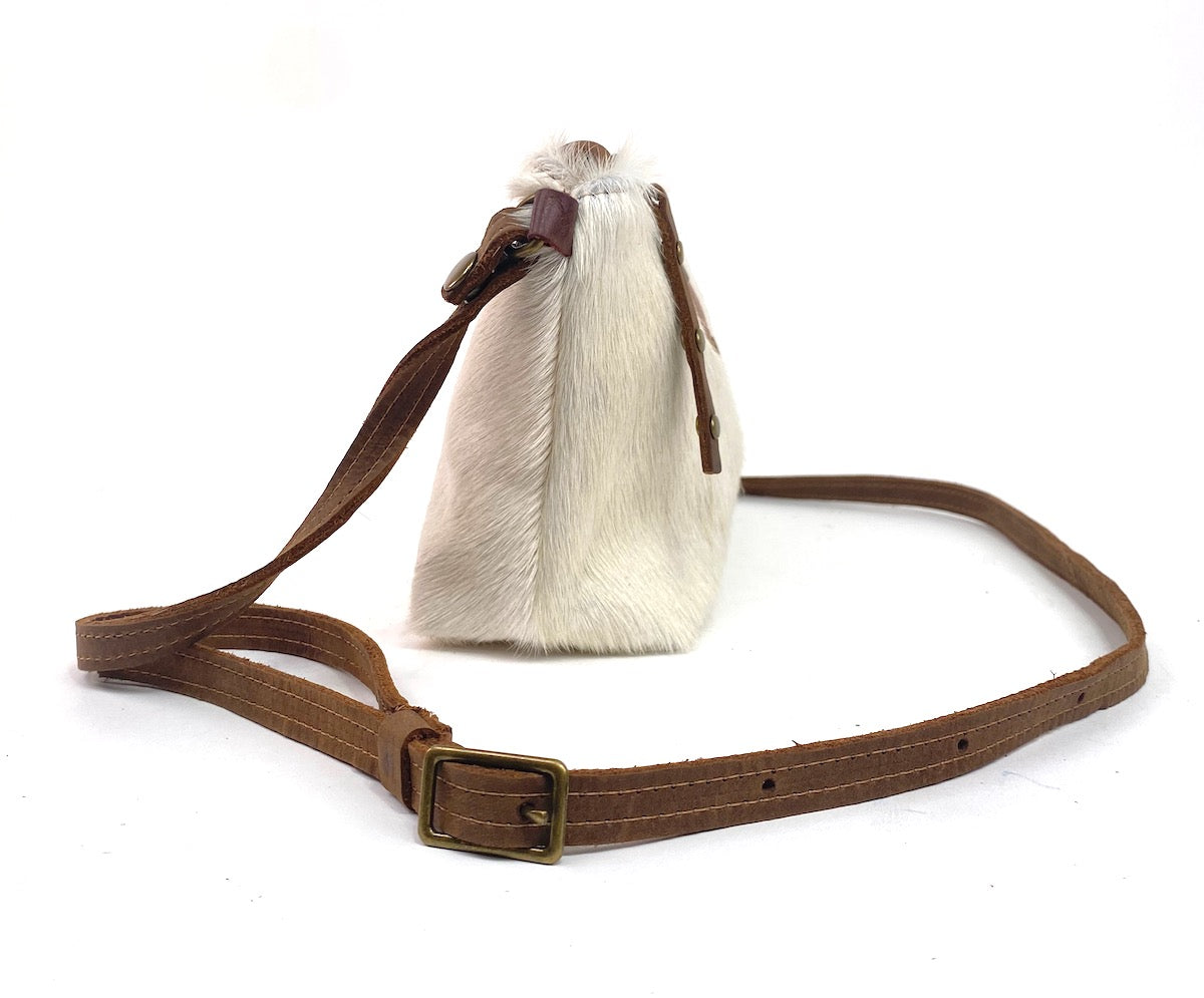 Classic Companion in Hair-On Cowhide Leather - White
