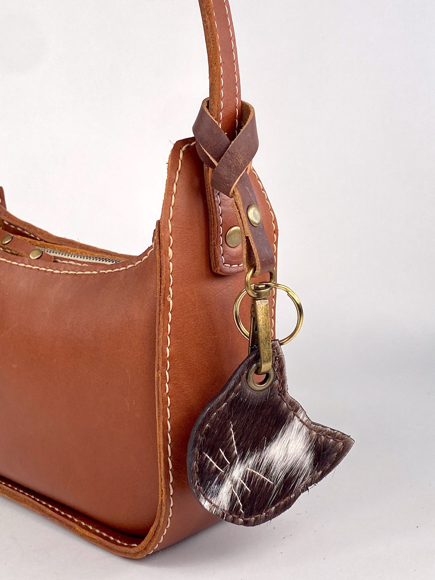 Kitty Cat Leather Key Chain Purse Charm