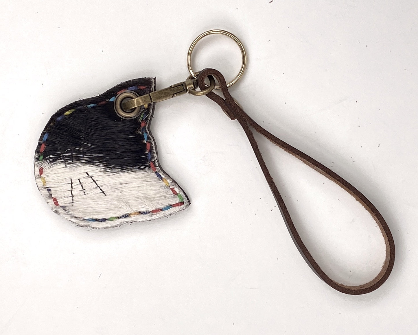 Kitty Cat Leather Key Chain Purse Charm